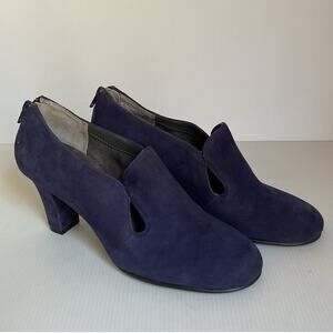 Aerosoles Purple Suede High Heel Booties Women’s  Size 8.5M  Cutout Detail